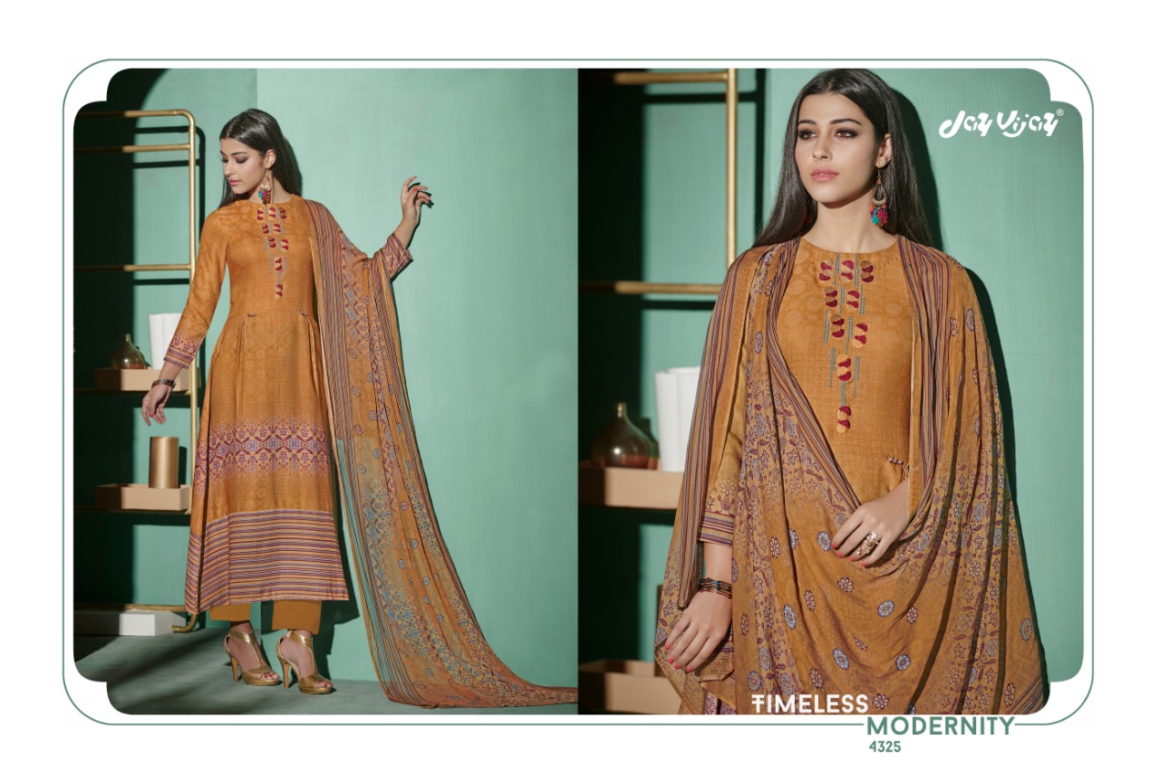 Ethical Code By Jay Vijay Prints 4321 To 4331 Series Beautiful Pashmina Suits Stylish Fancy Colorful Winter Wear & Ethnic Wear Pure Pashmina Embroidered Dresses At Wholesale Price