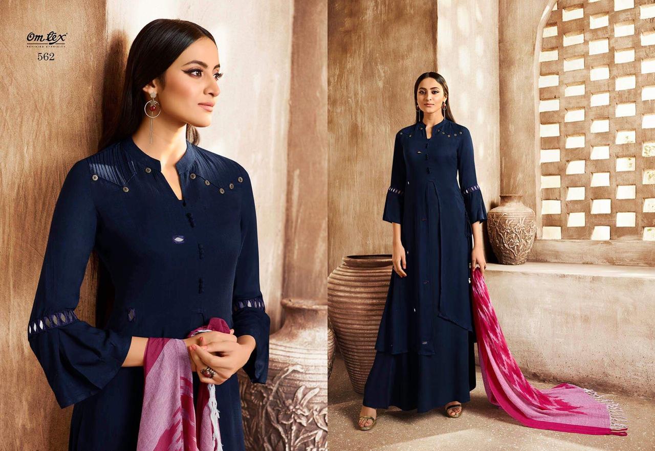 Eva By Om Tex  Gowns Collection Beautiful Stylish Fancy Colorful Party Wear & Occasional Wear Raxon Slub Double Layer Gowns At Wholesale Price