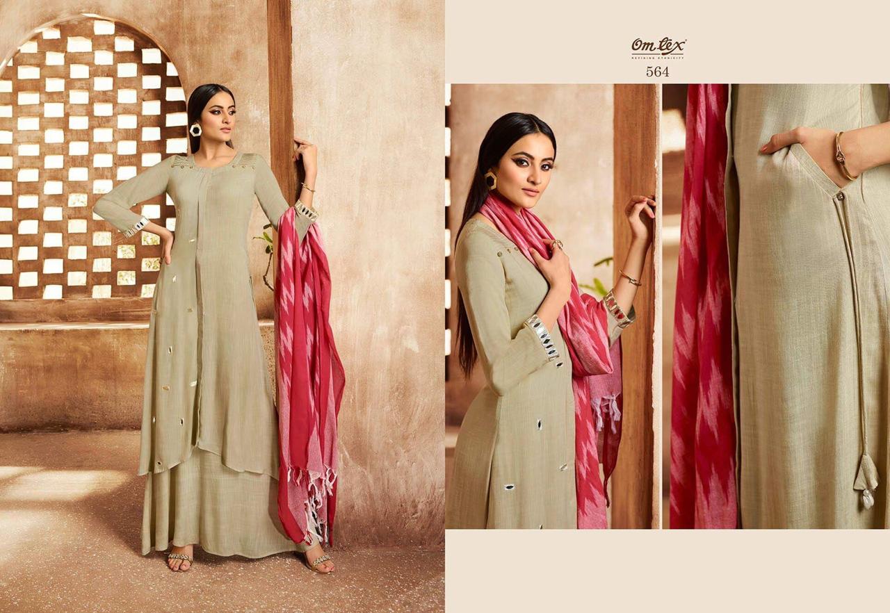 Eva By Om Tex  Gowns Collection Beautiful Stylish Fancy Colorful Party Wear & Occasional Wear Raxon Slub Double Layer Gowns At Wholesale Price