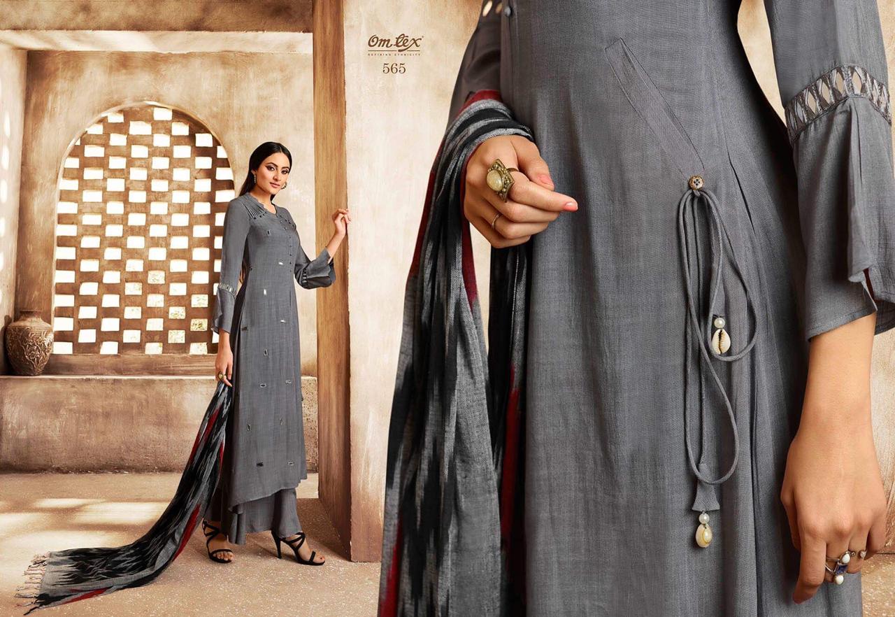 Eva By Om Tex  Gowns Collection Beautiful Stylish Fancy Colorful Party Wear & Occasional Wear Raxon Slub Double Layer Gowns At Wholesale Price