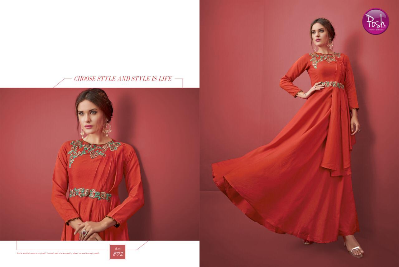 Eva By Posh 801 To 806 Series Beautiful Colorful Stylish Fancy Casual Wear & Ethnic Wear & Ready To Wear Muslin Printed Kurtis At Wholesale Price