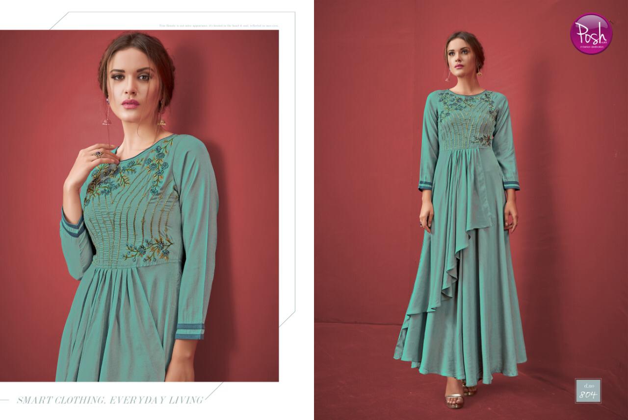 Eva By Posh 801 To 806 Series Beautiful Colorful Stylish Fancy Casual Wear & Ethnic Wear & Ready To Wear Muslin Printed Kurtis At Wholesale Price