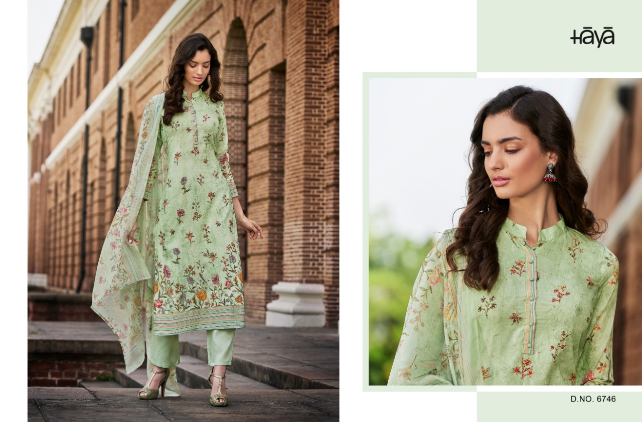 Evana Vol-3 By Haya 6741 To 6751 Series Beautiful Stylish Fancy Colorful Party Wear & Ethnic Wear Collection Cotton Silk Digital Print With Work Dresses At Wholesale Price