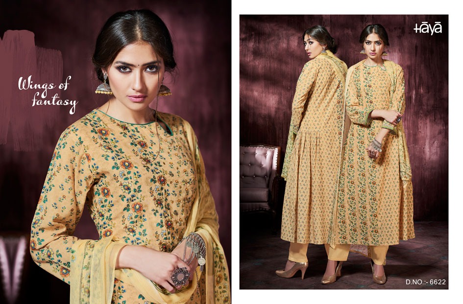 Fab Fiesta By Haya 6621 To 6631 Series Beautiful Pakistani Suits Colorful Stylish Fancy Casual Wear & Ethnic Wear Muslin Silk With Work Dresses At Wholesale Price