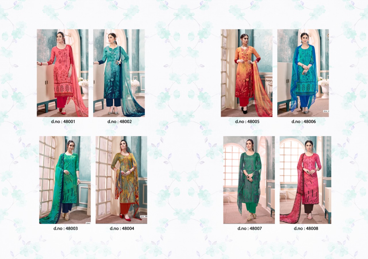 Falaq By Kapil Fab 48001 To 48008 Series Beautiful Suits Colorful Stylish Fancy Casual Wear & Ethnic Wear Cotton Satin Printed Dresses At Wholesale Price