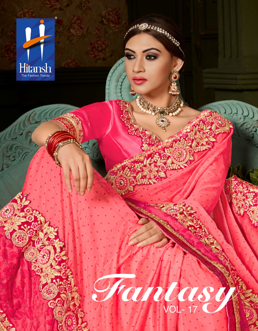Fantasy Vol-17 By Hitansh Fashion 7295 To 7306 Series Indian Traditional Wear Collection Beautiful Stylish Fancy Colorful Party Wear & Occasional Wear Fancy Georgette And Chiffon Silk Sarees At Wholesale Price