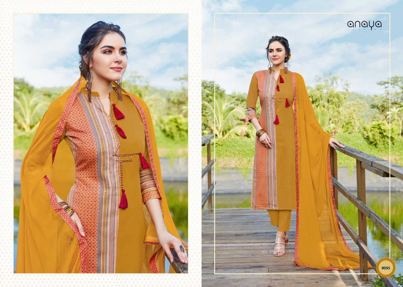 Farheen By Anaya 9091 To 9100 Series Designer Suits Beautiful Stylish Fancy Colorful Party Wear & Occasional Wear Glace Satin Dresses At Wholesale Price