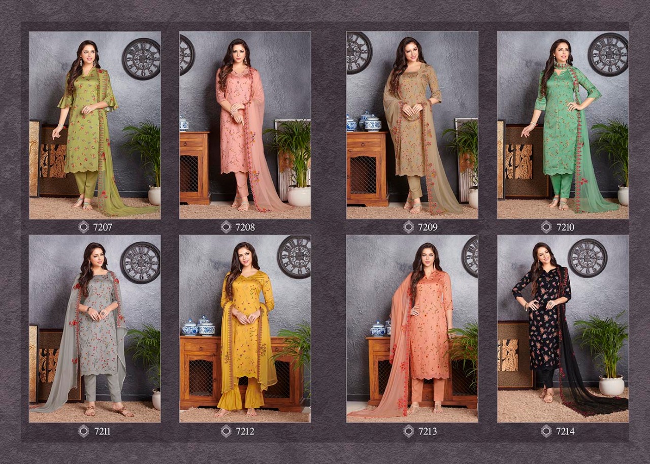 Fashion Delight By Rakhi Fashion 7207 To 7214 Series Beautiful Suits Collection Beautiful Stylish Fancy Colorful Casual Wear & Ethnic Wear Glace Cotton Dresses At Wholesale Price