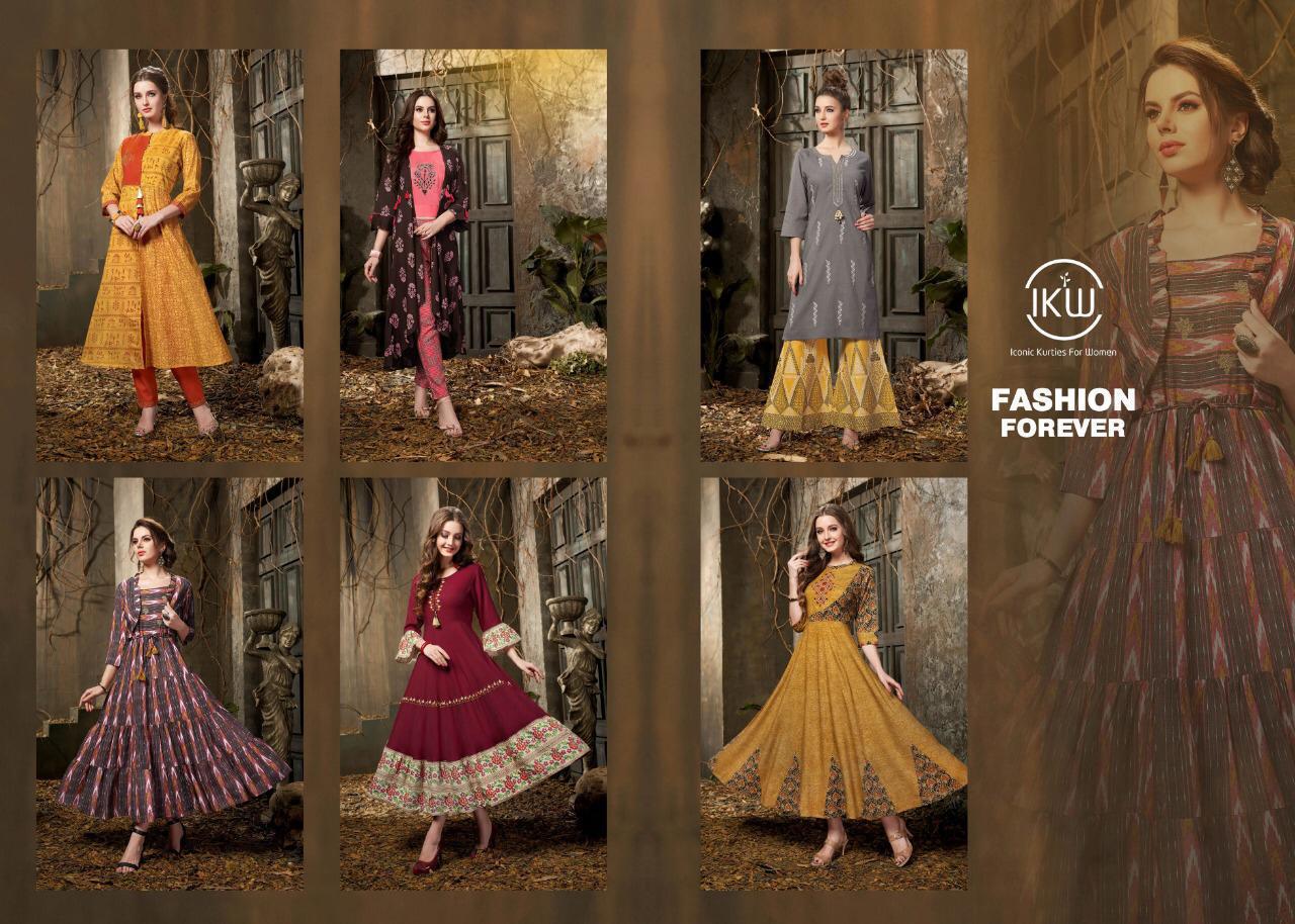 Fashion Forever Vol-1 By Ikw Designs  Style 1001 To 1006 Series Beautiful Collection Suits Stylish Fancy Colorful Casual Wear & Ethnic Wear Premium Cloth Kurtis At Wholesale Price