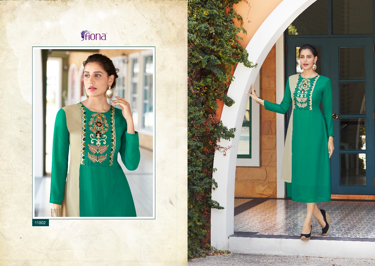 Fashion Look By Fiona 11001 To 11012 Series Designer Beautiful Stylish Fancy Colorful Party Wear & Ethnic Wear & Ready To Wear Faux Georgette With Worked Kurtis At Wholesale Price