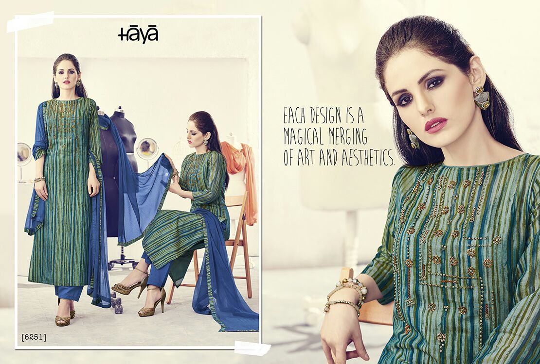 Fashion Mercury By Haya 6251 To 6259 Series Designer Suits Collection Beautiful Colorful Stylish Fancy Party Wear & Occasional Wear Pure Chanderi Printed Dresses At Wholesale Price