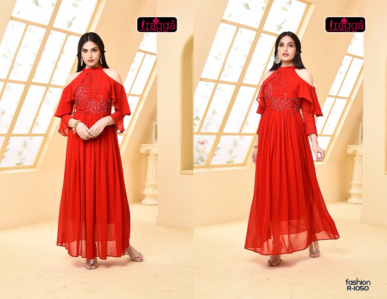 Fashion By Ragga 1048 To 1054 Series Designer Colorful Stylish Fancy Beautiful Casual Wear & Party Wear Georgette Kurtis At Wholesale Price