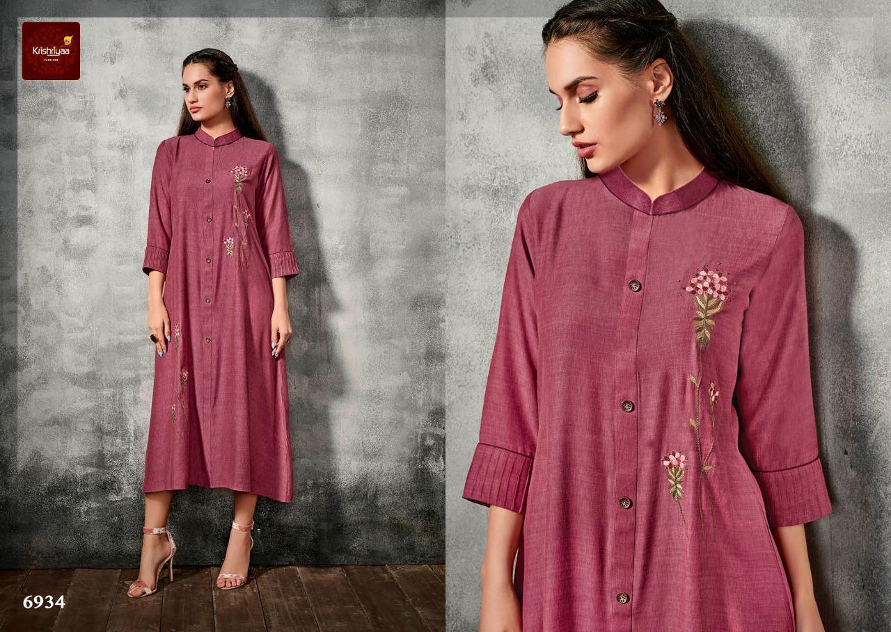 Fashion Remix By Krishriyaa 6931 To 6940 Series Beautiful Stylish Fancy Colorful Casual Wear & Ethnic Wear & Ready To Wear Viscose Slub Kurtis At Wholesale Price