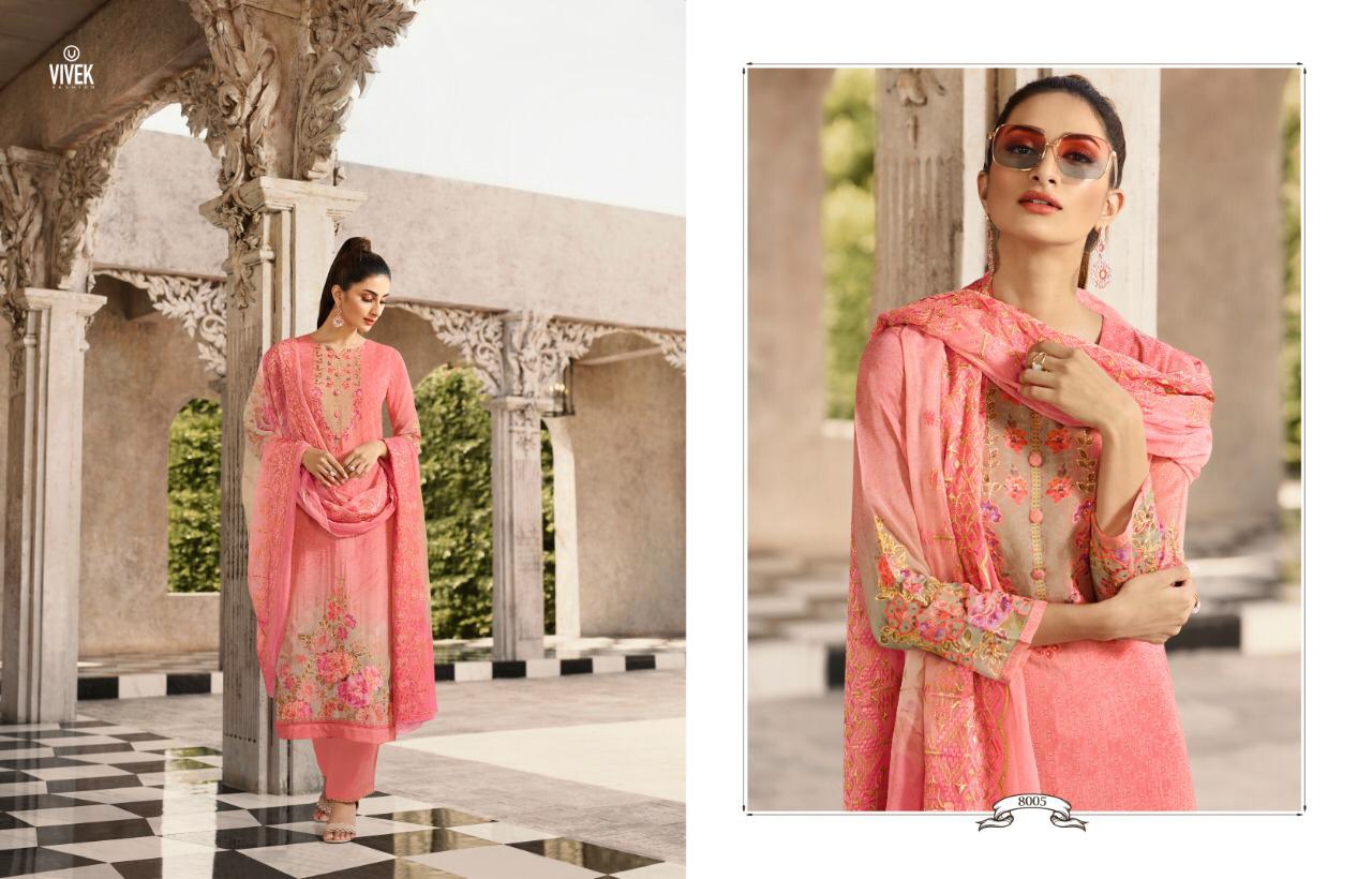Fashion World Eid Collection By Vivek Fashion 8001 To 8008 Series Indian Traditional Wear Collection Beautiful Stylish Fancy Colorful Party Wear & Occasional Wear Georgette Digital Print With Jari Embroidery Work  Dress At Wholesale Price