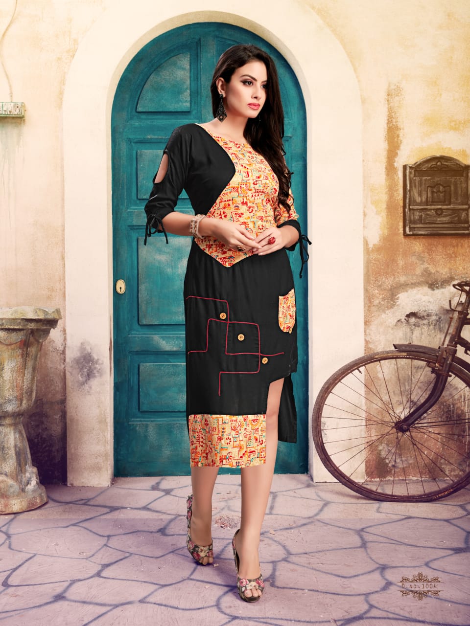 Feny By Banwery Fashion 1001 To 1006 Series Beautiful Stylish Fancy Colorful Ready To Wear & Casual Wear & Ethnic Wear Heavy Rayon Printed Kurtis At Wholesale Price
