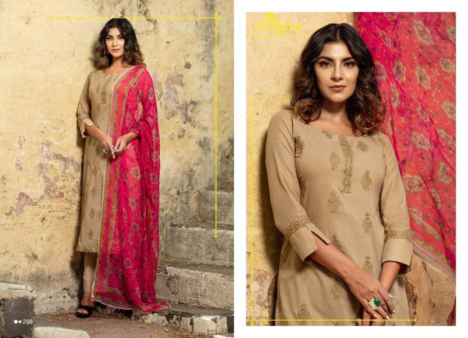 Festive Crush-khwaish By Rvee Gold Beautiful Suits Colorful Stylish Fancy Casual Wear & Ethnic Wear Jam Satin With Work Dresses At Wholesale Price