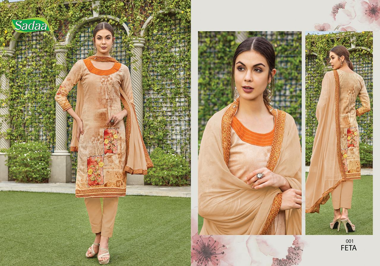Feta Vol-1 By Sadaa 001 To 010 Series Indian Traditional Wear Collection Beautiful Stylish Fancy Colorful Party Wear & Occasional Wear Glace Printed With Embroidery Dress At Wholesale Price
