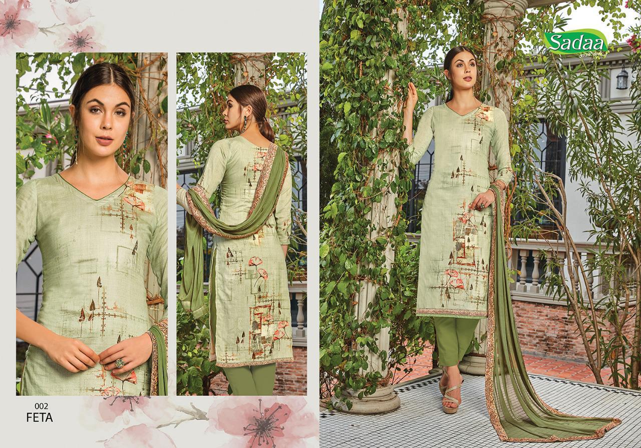 Feta Vol-1 By Sadaa 001 To 010 Series Indian Traditional Wear Collection Beautiful Stylish Fancy Colorful Party Wear & Occasional Wear Glace Printed With Embroidery Dress At Wholesale Price