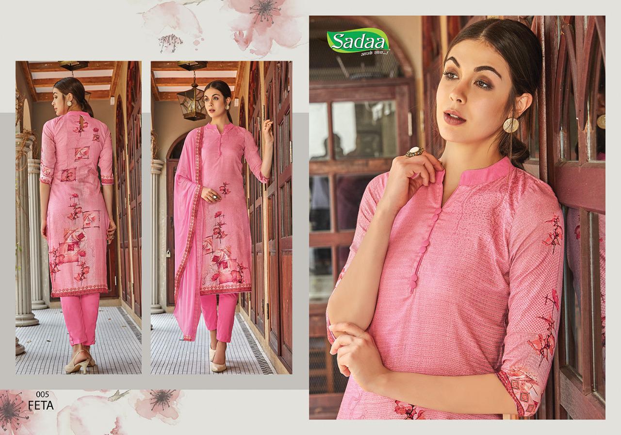 Feta Vol-1 By Sadaa 001 To 010 Series Indian Traditional Wear Collection Beautiful Stylish Fancy Colorful Party Wear & Occasional Wear Glace Printed With Embroidery Dress At Wholesale Price