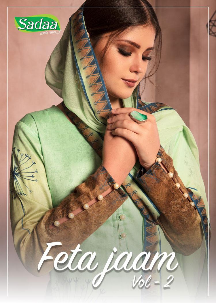 Feta Jaam Vol-2 By Sadaa 1001 To 1010 Series Beautiful Suits Colorful Stylish Fancy Casual Wear & Ethnic Wear Jam Galce Digital Fancy Printed Dresses At Wholesale Price