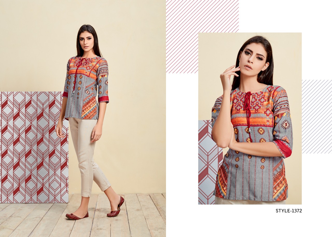 Fiona Digital Vol-2 By Mrigya 1370 To 1377 Series Beautiful Stylish Fancy Colorful Casual Wear & Ethnic Wear & Ready To Wear Cotton Printed Tops At Wholesale Price