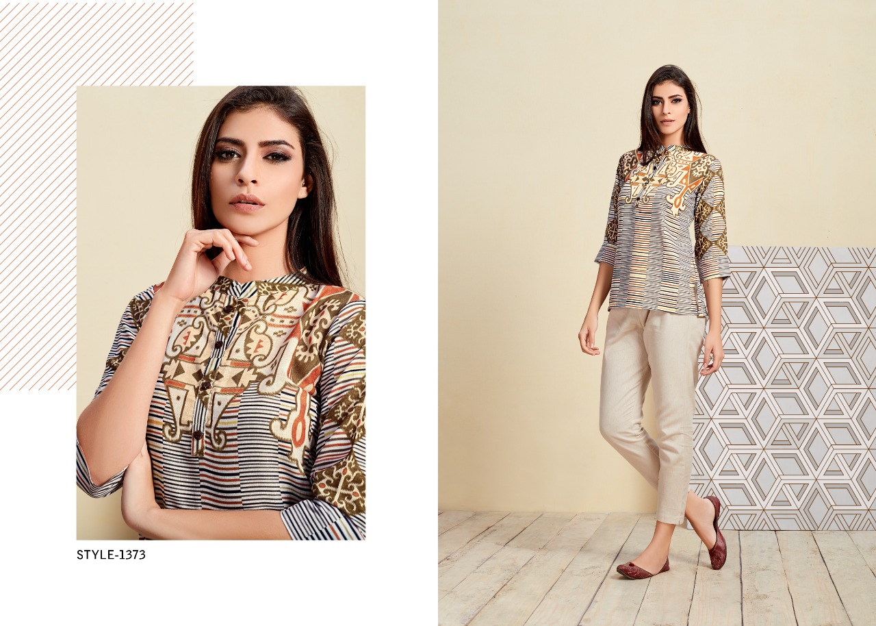 Fiona Digital Vol-2 By Mrigya 1370 To 1377 Series Beautiful Stylish Fancy Colorful Casual Wear & Ethnic Wear & Ready To Wear Cotton Printed Tops At Wholesale Price
