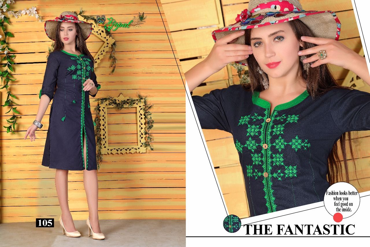 Fiona By Gopal 101 To 110 Series Stylish Fancy Beautiful Colorful Casual Wear & Ethnic Wear Heavy Denim Printed Kurtis At Wholesale Price