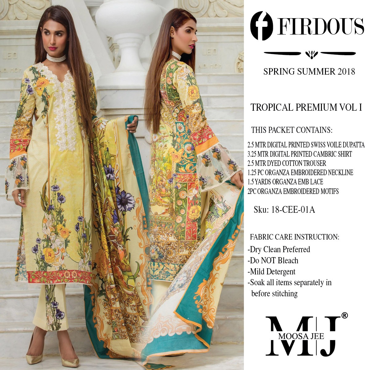 Firdous Tropical Premium Vol-1 By Moosa Jee 01-a To 05-b Series Designer Pakistani Suits Collection Beautiful Stylish Fancy Colorful Party Wear & Ethnic Wear Pure Cambric Printed Dresses At Wholesale Price