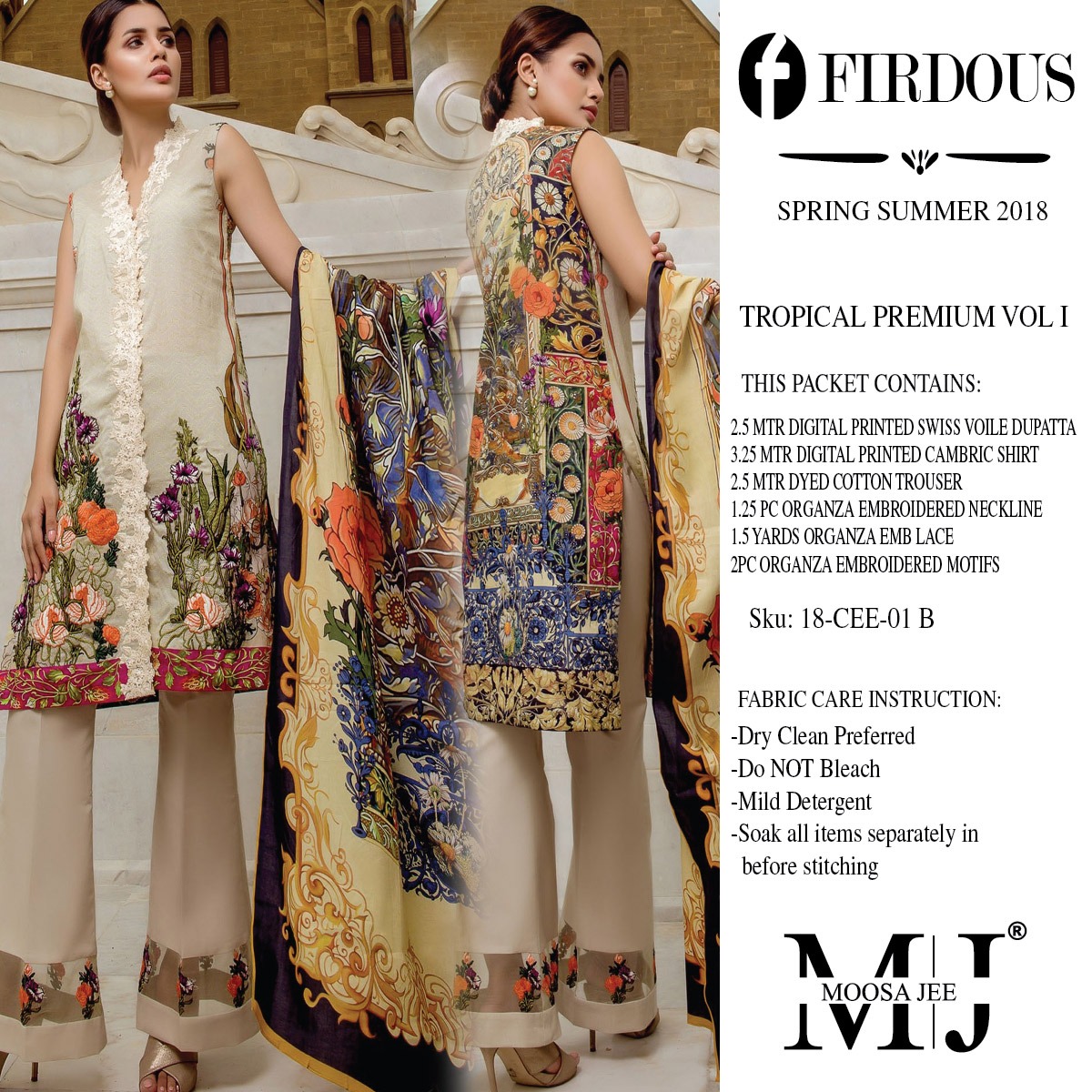 Firdous Tropical Premium Vol-1 By Moosa Jee 01-a To 05-b Series Designer Pakistani Suits Collection Beautiful Stylish Fancy Colorful Party Wear & Ethnic Wear Pure Cambric Printed Dresses At Wholesale Price
