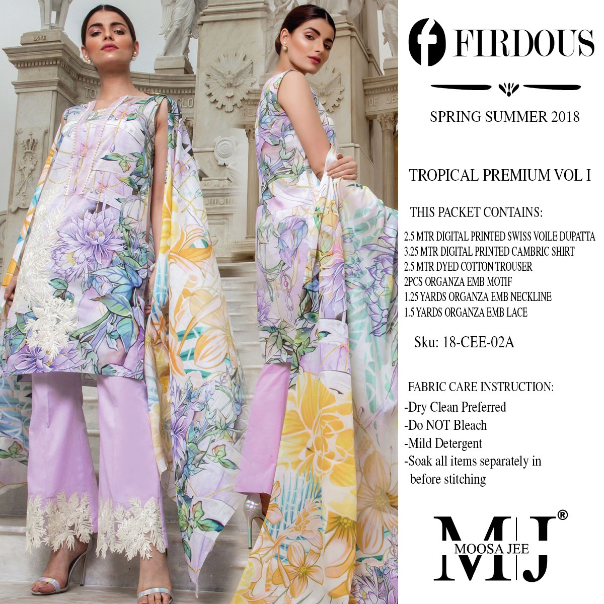 Firdous Tropical Premium Vol-1 By Moosa Jee 01-a To 05-b Series Designer Pakistani Suits Collection Beautiful Stylish Fancy Colorful Party Wear & Ethnic Wear Pure Cambric Printed Dresses At Wholesale Price