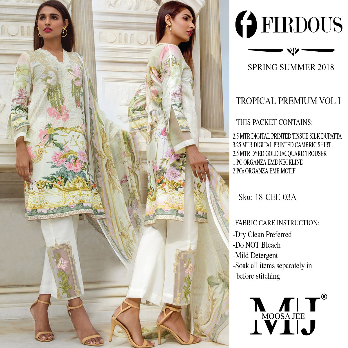 Firdous Tropical Premium Vol-1 By Moosa Jee 01-a To 05-b Series Designer Pakistani Suits Collection Beautiful Stylish Fancy Colorful Party Wear & Ethnic Wear Pure Cambric Printed Dresses At Wholesale Price