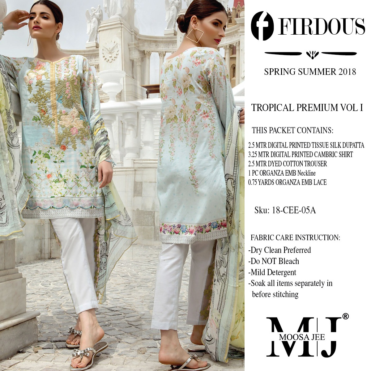 Firdous Tropical Premium Vol-1 By Moosa Jee 01-a To 05-b Series Designer Pakistani Suits Collection Beautiful Stylish Fancy Colorful Party Wear & Ethnic Wear Pure Cambric Printed Dresses At Wholesale Price