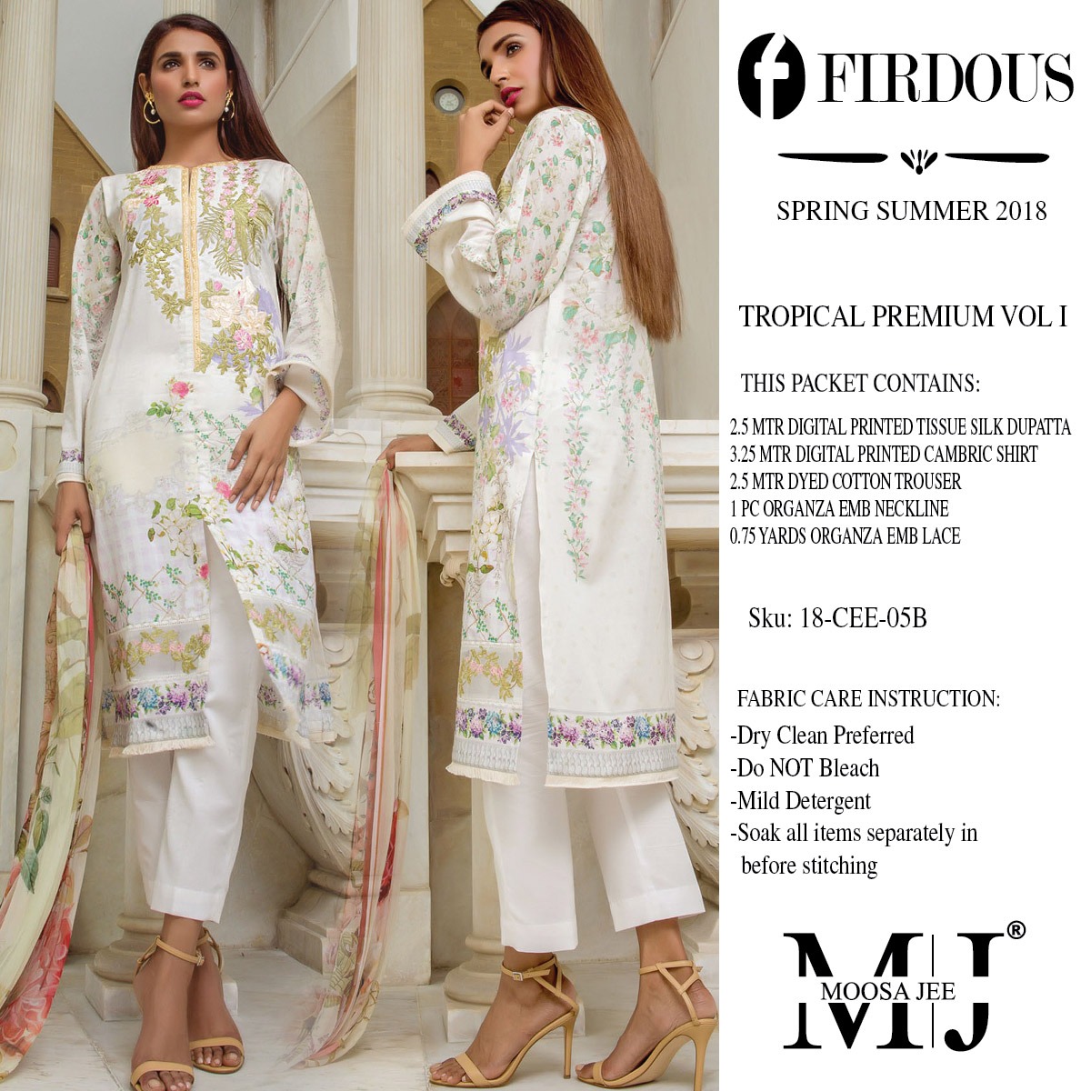 Firdous Tropical Premium Vol-1 By Moosa Jee 01-a To 05-b Series Designer Pakistani Suits Collection Beautiful Stylish Fancy Colorful Party Wear & Ethnic Wear Pure Cambric Printed Dresses At Wholesale Price