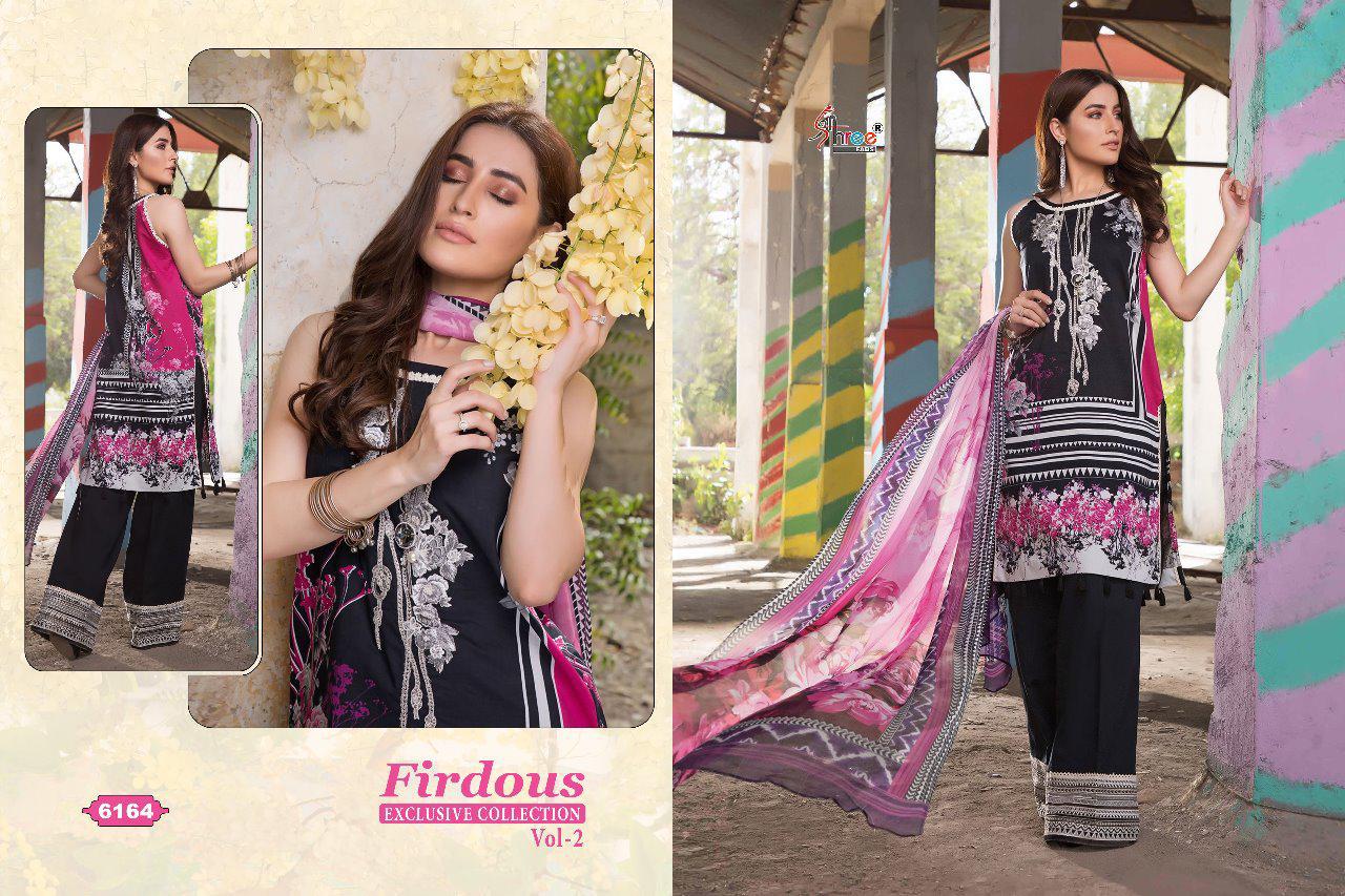 Firdous Exclusive Collection Vol-2 By Shree Fabs 6161 To 6168 Series Designer Pakistani Suits Beautiful Fancy Stylish Colorful Party Wear & Occasional Wear Pure Cotton Print With Embroidery Dresses At Wholesale Price
