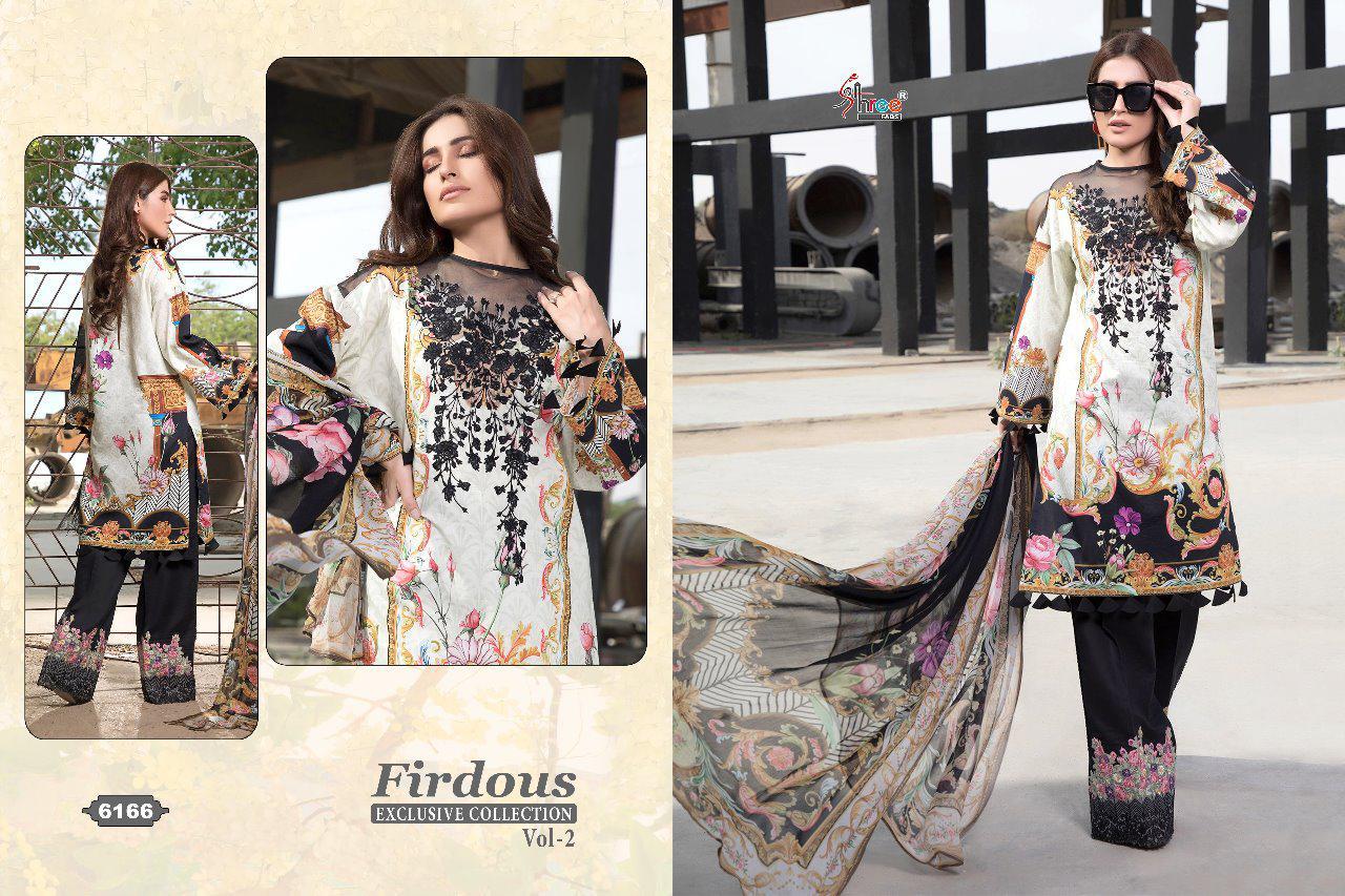 Firdous Exclusive Collection Vol-2 By Shree Fabs 6161 To 6168 Series Designer Pakistani Suits Beautiful Fancy Stylish Colorful Party Wear & Occasional Wear Pure Cotton Print With Embroidery Dresses At Wholesale Price