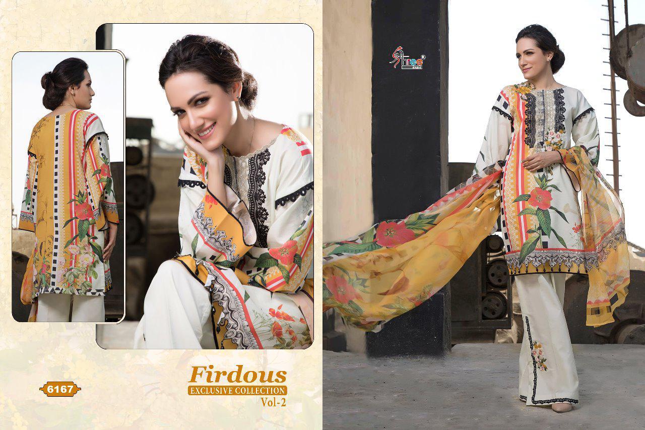 Firdous Exclusive Collection Vol-2 By Shree Fabs 6161 To 6168 Series Designer Pakistani Suits Beautiful Fancy Stylish Colorful Party Wear & Occasional Wear Pure Cotton Print With Embroidery Dresses At Wholesale Price