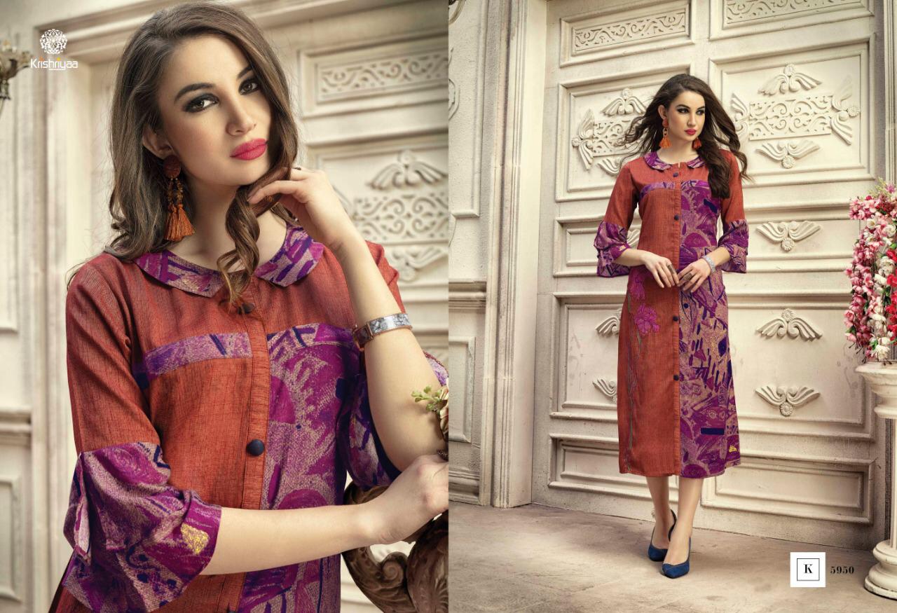 Fling By Krishriyaa 5941 To 5951 Series Beautiful Stylish Fancy Colorful Casual Wear & Ethnic Wear Rayon Embroidered Kurtis At Wholesale Price