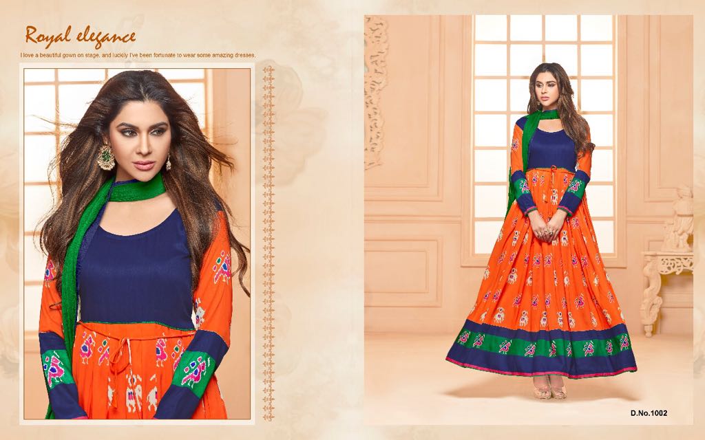Floral Vol-2 By Amrut Varsha Creation 1001 To 1009 Series Designer Anarkali Suits  Beautiful Stylish Fancy Colorful Party Wear & Ethnic Wear Muslin Printed Dresses At Wholesale Price