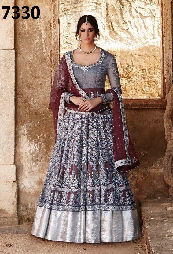 Floral Hit Designs By Jinaam Dresses Beautiful Stylish Designer Printed And Embroidered Party Wear Occasional Wear Velvet/net Dresses At Wholesale Price