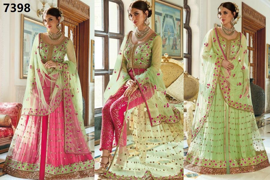 Floral Hit Designs By Jinaam Dresses Beautiful Stylish Designer Printed And Embroidered Party Wear Occasional Wear Velvet/net Dresses At Wholesale Price