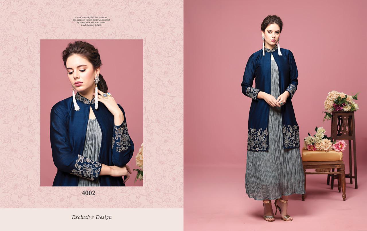 Florence Vol-2 By Nitara 4001 To 4005 Series Beautiful Stylish Fancy Colorful Casual Wear & Ethnic Wear & Ready To Wear Silk Kurtis At Wholesale Price