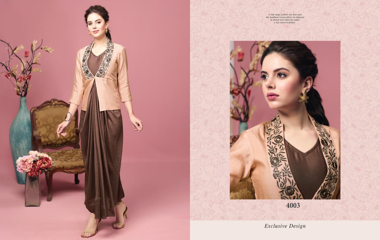 Florence Vol-2 By Nitara 4001 To 4005 Series Beautiful Stylish Fancy Colorful Casual Wear & Ethnic Wear & Ready To Wear Silk Kurtis At Wholesale Price