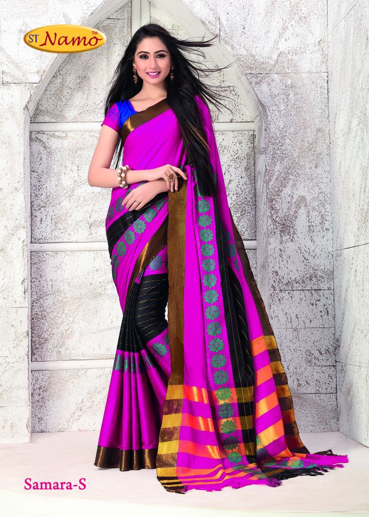 Florence Vol-2 By St Namo Designer Traditional Collection Beautiful Stylish Fancy Colorful Party Wear & Occasional Wear Silk Cotton Printed Sarees At Wholesale Price