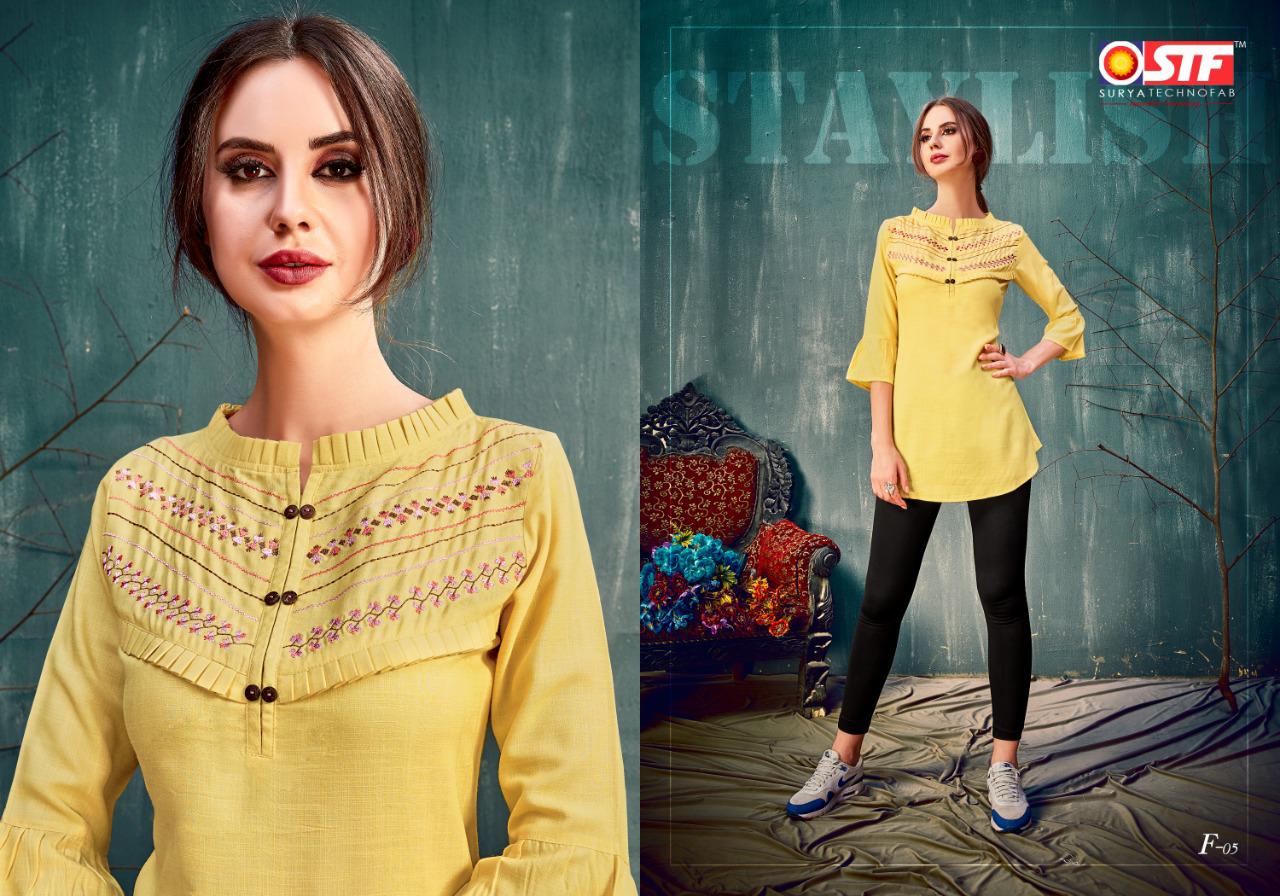 Florence Vol-20 By Surya Techno Fab 01 To 09 Series Beautiful Colorful Stylish Fancy Casual Wear & Ethnic Wear & Ready To Wear Rayon Slub Printed Kurtis At Wholesale Price