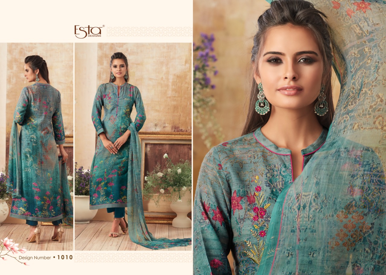 Florence By Esta Designs 1001 To 1012 Series Beautiful Winter Suits Collection Stylish Fancy Colorful Winter Wear & Ethnic Wear Pure Pashmina Embroidered Dresses At Wholesale Price
