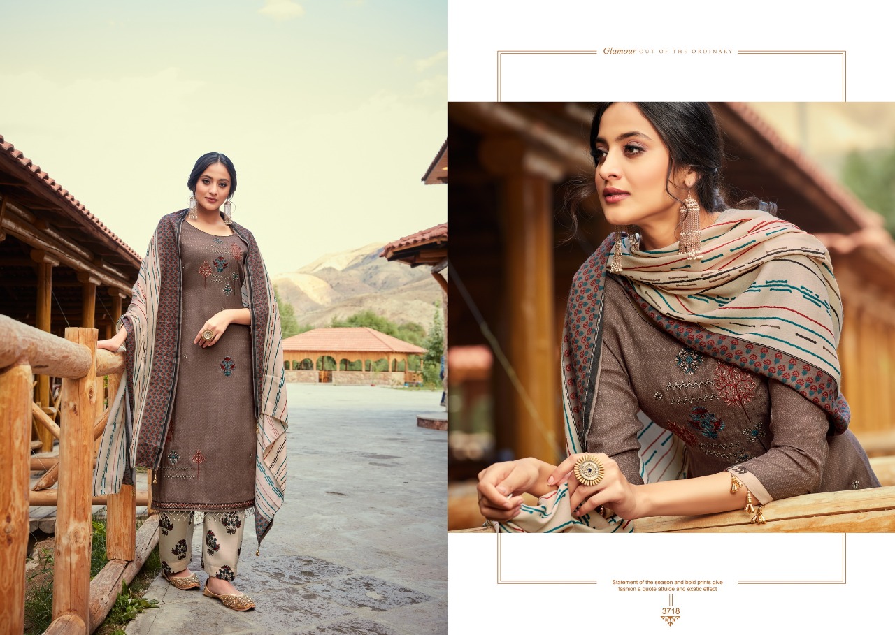 Florance By I.b Nx 3713 To 3720 Series Beautiful Stylish Fancy Colorful Casual & Party Wear & Ethnic Wear Pure Pashmina Printed With Embroidery Dresses At Wholesale Price
