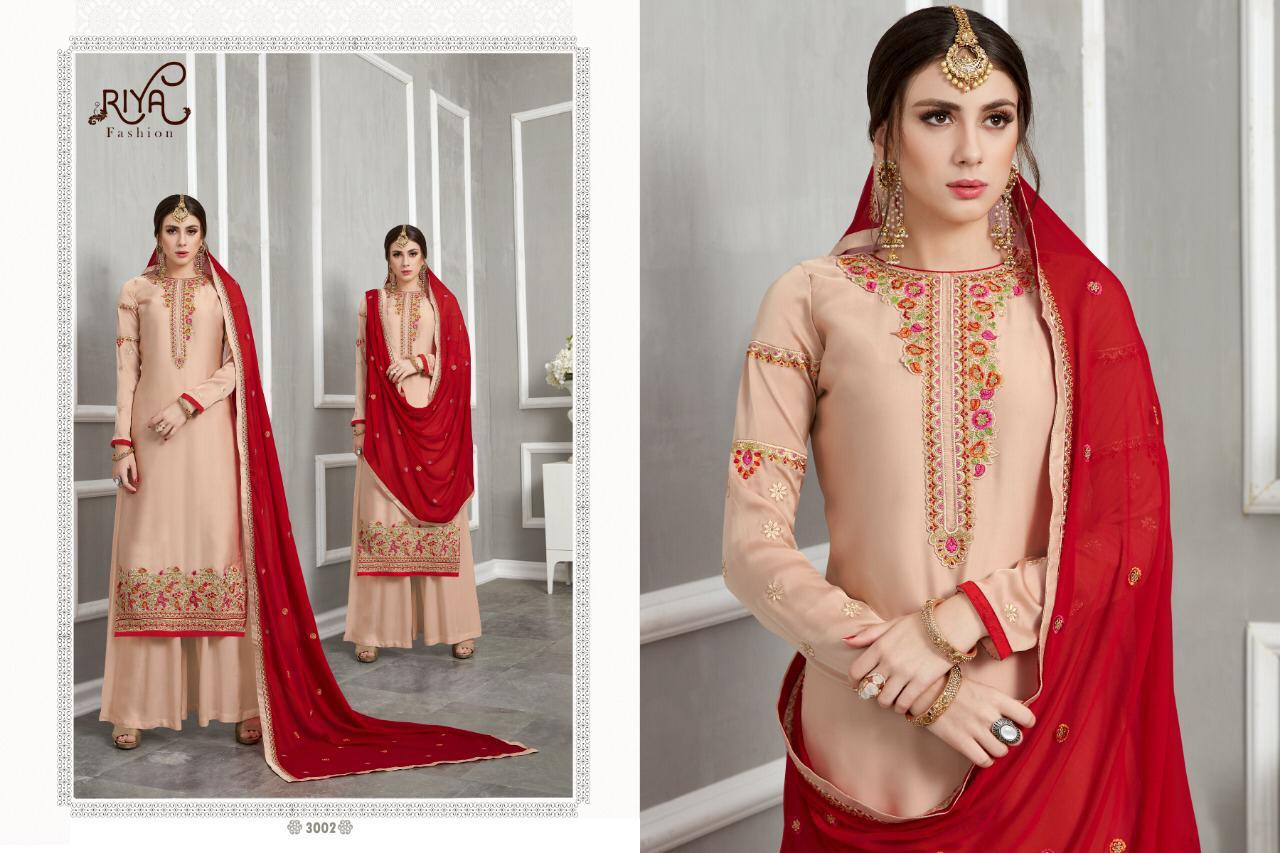 Sale Florida By Riya Fashion 3001 To 3007 Series Designer Sharara Suits Collection Beautiful Stylish Colorful Fancy Party Wear & Occasional Wear Satin Georgette Dresses At Wholesale Price