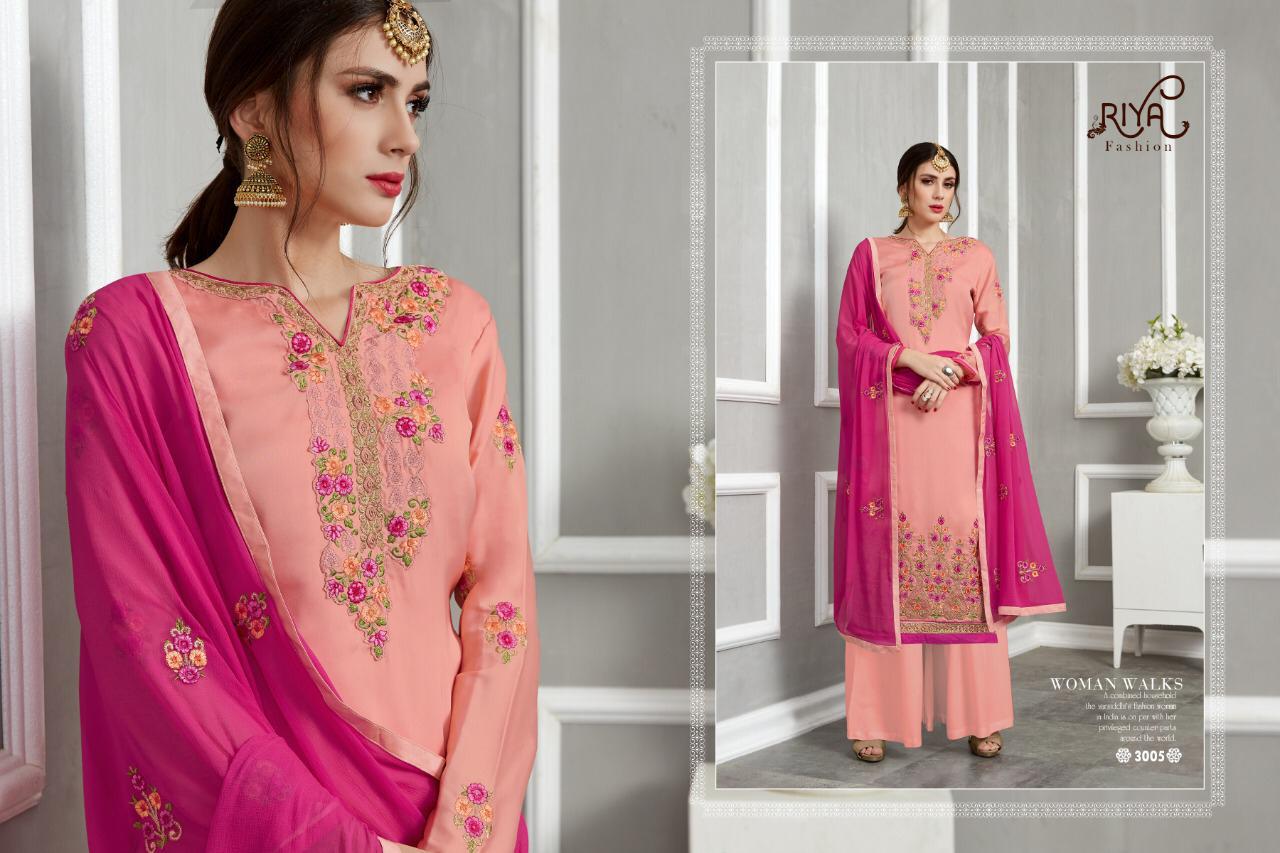 Sale Florida By Riya Fashion 3001 To 3007 Series Designer Sharara Suits Collection Beautiful Stylish Colorful Fancy Party Wear & Occasional Wear Satin Georgette Dresses At Wholesale Price