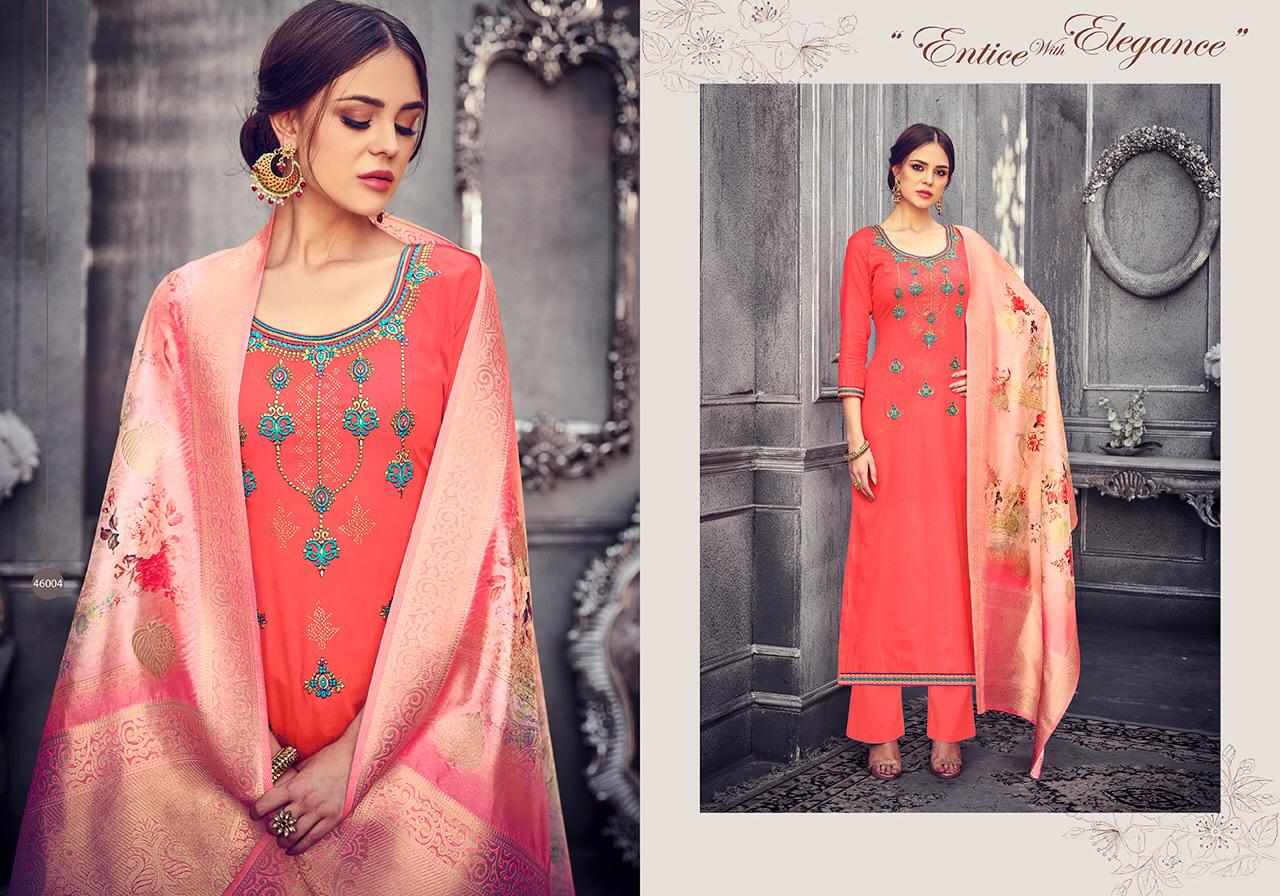 Flowery By Hariks 46001 To 46006 Designer Festive Suits Collection Beautiful Stylish Fancy Colorful Party Wear & Occasional Wear Jam Silk With Embroidery Dresses At Wholesale Price