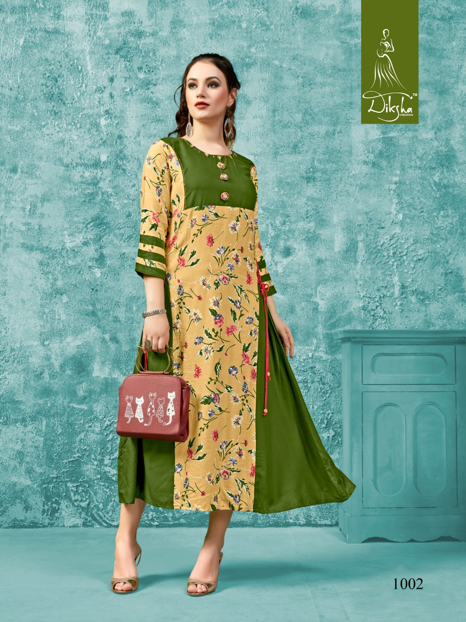 Free Style Vol-1 By Diksha Fashion 1001 To 1007 Series Beautiful Stylish Colorful Fancy Party Wear & Ethnic Wear & Ready To Wear Rayon Print With Embroidery Kurtis At Wholesale Price